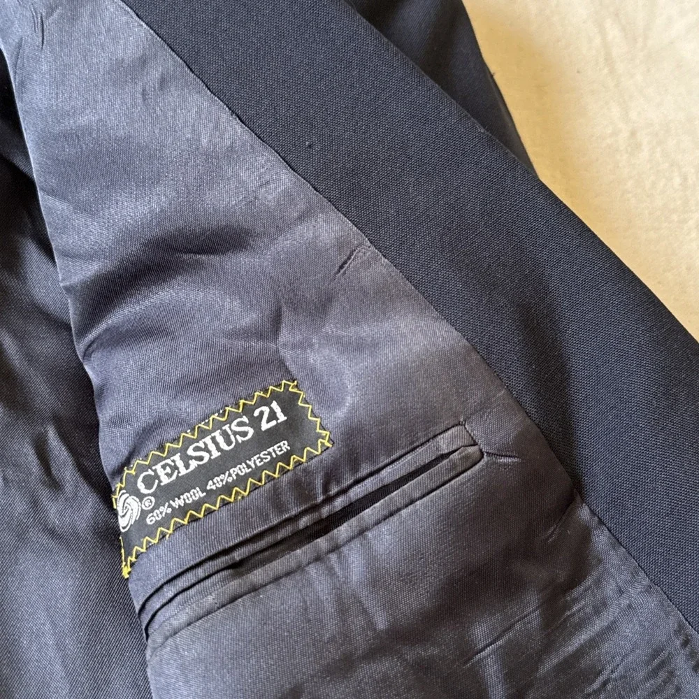 Polo University Club by Ralph Lauren Navy Blazer USA Gold Button Wool Sport Coat